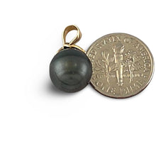 Load image into Gallery viewer, Black Tahitian Pearl &amp; Diamond Star-Bale in 14k Yellow Gold