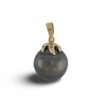 Load image into Gallery viewer, Black Tahitian Pearl &amp; Diamond Star-Bale in 14k Yellow Gold