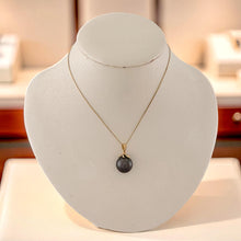 Load image into Gallery viewer, Black Tahitian Pearl &amp; Diamond Star-Bale in 14k Yellow Gold