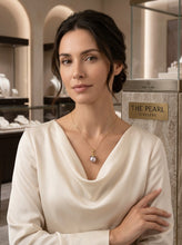 Load image into Gallery viewer, Silver-Tone Tahitian Pearl &amp; Diamond Star-Bail Pendant