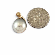 Load image into Gallery viewer, Silver-Tone Tahitian Pearl &amp; Diamond Star-Bail Pendant