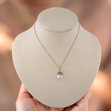 Load image into Gallery viewer, Silver-Tone Tahitian Pearl &amp; Diamond Star-Bail Pendant