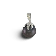 Load image into Gallery viewer, Black Tahitian Pearl &amp; Claw-Bail Diamond Accent Pendant 14k