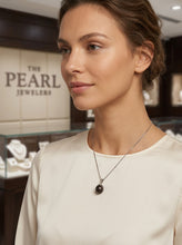 Load image into Gallery viewer, Black Tahitian Pearl &amp; Claw-Bail Diamond Accent Pendant 14k