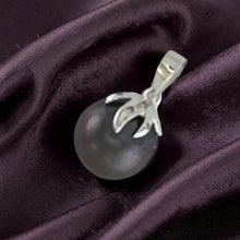 Load image into Gallery viewer, Black Tahitian Pearl &amp; Claw-Bail Diamond Accent Pendant 14k