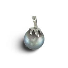 Load image into Gallery viewer, Gray Tahitian Pearl &amp; Diamond Star-Bale Pendant 14k