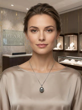 Load image into Gallery viewer, Gray Tahitian Pearl &amp; Diamond Star-Bale Pendant 14k