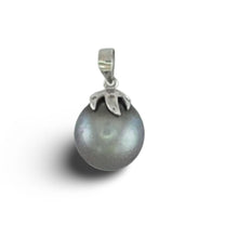 Load image into Gallery viewer, Silver-Gray Tahitian Pearl &amp; Diamond Star-Bale Pendant 14k