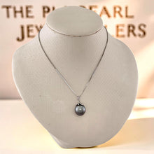 Load image into Gallery viewer, Silver-Gray Tahitian Pearl &amp; Diamond Star-Bale Pendant 14k