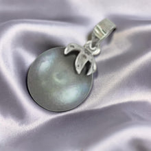 Load image into Gallery viewer, Silver-Gray Tahitian Pearl &amp; Diamond Star-Bale Pendant 14k