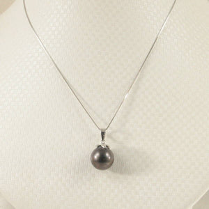 Black Tahitian Pearl & Claw-Bail Diamond Accent Pendant 14k