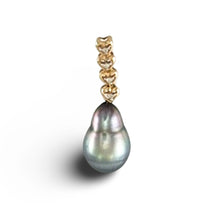 Load image into Gallery viewer, Baroque Tahitian Pearl &amp; Diamond Heart-Bale Pendant 14k