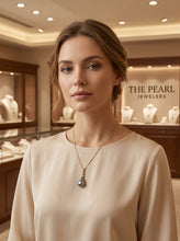 Load image into Gallery viewer, Baroque Tahitian Pearl &amp; Diamond Heart-Bale Pendant 14k
