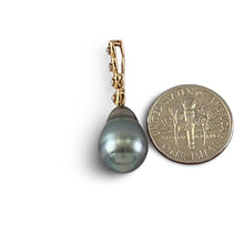 Load image into Gallery viewer, Baroque Tahitian Pearl &amp; Diamond Heart-Bale Pendant 14k