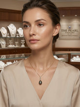 Load image into Gallery viewer, Green-Tone Baroque Pearl &amp; Diamond Heart-Bale 14k Pendant