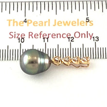 Load image into Gallery viewer, Green-Tone Baroque Pearl &amp; Diamond Heart-Bale 14k Pendant