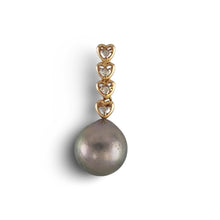 Load image into Gallery viewer, Baroque Pearl 14k Heart-Bale Pendant with Natural Diamonds