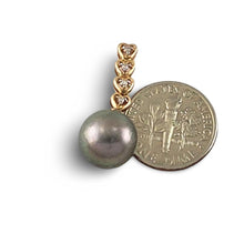 Load image into Gallery viewer, Baroque Pearl 14k Heart-Bale Pendant with Natural Diamonds