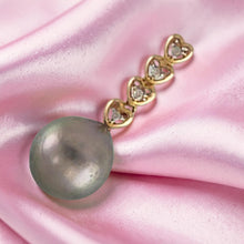 Load image into Gallery viewer, Baroque Pearl 14k Heart-Bale Pendant with Natural Diamonds