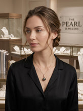 Load image into Gallery viewer, Khaki-Tone Baroque Pearl &amp; Diamond 14k Heart-Bale Pendant