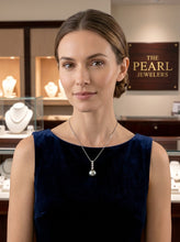 Load image into Gallery viewer, Baroque Silver-Smoke Pearl &amp; Diamond 14k Heart-Bale Pendant