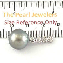 Load image into Gallery viewer, Baroque Silver-Smoke Pearl &amp; Diamond 14k Heart-Bale Pendant