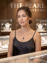Load image into Gallery viewer, Baroque Black Tahitian Pearl &amp; Diamond Heart-Bale Pendant 14k