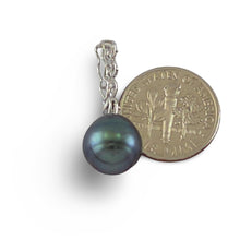 Load image into Gallery viewer, Baroque Peacock Tahitian Pearl &amp; Diamond Heart-Bale Pendant