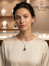 Load image into Gallery viewer, Baroque Black Tahitian Pearl &amp; Diamond Heart-Bale Pendant