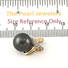Load image into Gallery viewer, 14K X-Bale &amp; Diamond Black Tahitian Pearl Pendant