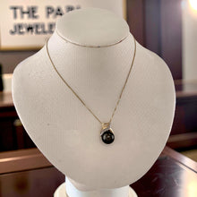 Load image into Gallery viewer, 14K X-Bale &amp; Diamond Black Tahitian Pearl Pendant