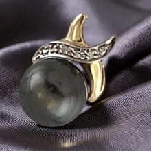 Load image into Gallery viewer, 14K X-Bale &amp; Diamond Black Tahitian Pearl Pendant
