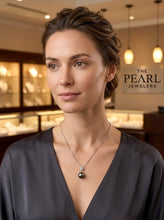 Load image into Gallery viewer, Plumeria-Bale Black Tahitian Pearl Pendant 14k
