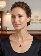 Load image into Gallery viewer, 14kw Plumeria-Bale Black Tahitian Pearl Pendant