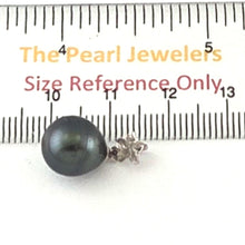 Load image into Gallery viewer, 14kw Plumeria-Bale Black Tahitian Pearl Pendant