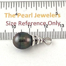 Load image into Gallery viewer, Genuine Baroque Tahitian Pearl &amp; 14k White Gold Swirl-Design Pendant