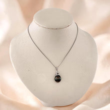 Load image into Gallery viewer, Genuine Baroque Tahitian Pearl &amp; 14k White Gold Swirl-Design Pendant