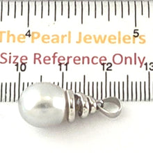 Load image into Gallery viewer, Genuine Baroque Tahitian Pearl &amp; 14k White Gold Swirl-Design Pendant