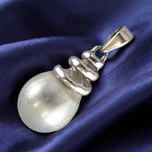 Load image into Gallery viewer, Genuine Baroque Tahitian Pearl &amp; 14k White Gold Swirl-Design Pendant