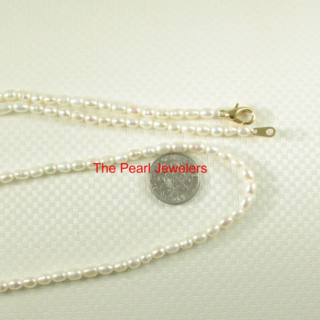 White Rice Pearl Necklace with Alloy Lobster Clasp