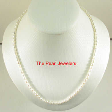 White Rice Pearl Necklace with Alloy Lobster Clasp