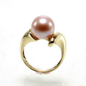 14k Yellow Gold Lavender Pearl Solitaire Ring