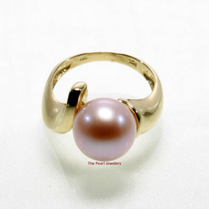 14k Yellow Gold Lavender Pearl Solitaire Ring