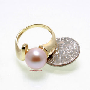 14k Yellow Gold Lavender Pearl Solitaire Ring