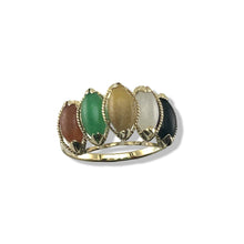 Load image into Gallery viewer, Multi-Color Marquise Jade Ring in Solid 14K Gold