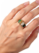 Load image into Gallery viewer, Multi-Color Marquise Jade Ring in Solid 14K Gold