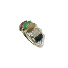 Load image into Gallery viewer, Multi-Color Marquise Jade Ring in Solid 14K Gold