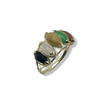 Load image into Gallery viewer, Multi-Color Marquise Jade Ring in Solid 14K Gold