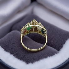 Load image into Gallery viewer, Multi-Color Marquise Jade Ring in Solid 14K Gold