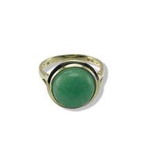 Load image into Gallery viewer, Green Jade Round Cabochon Solitaire in Solid 14K Gold